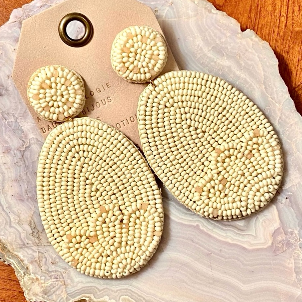 NWT Anthropologie Llani Faye Beaded Drop Earrings - Picture 3 of 14